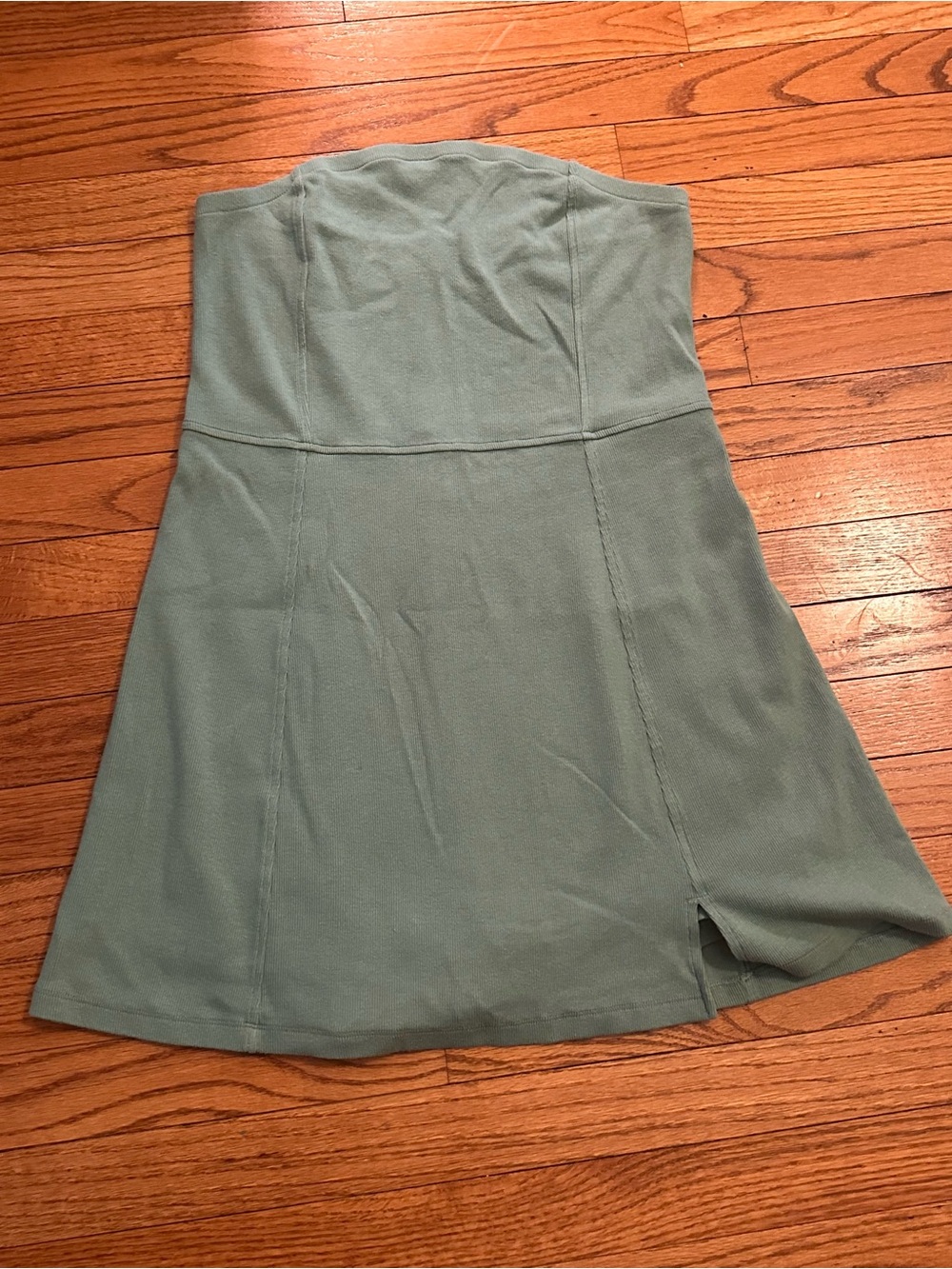 American Eagle Outfitters Strapless Sage Green A-Line Mini Dress